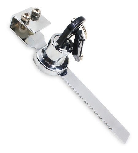 Fechadura P/ Vitrine Vidro, Freezer, Trava Morcego Jacaré Cor Prateado