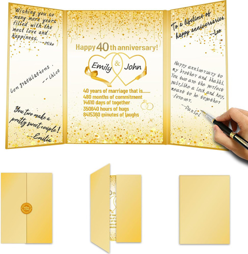 Libro De Invitados Dorado Para El 40 Aniversario, Alternativ