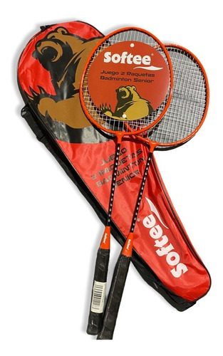 Imagen 1 de 6 de Kit Badminton Softee Adulto 2 Raquetas + Funda