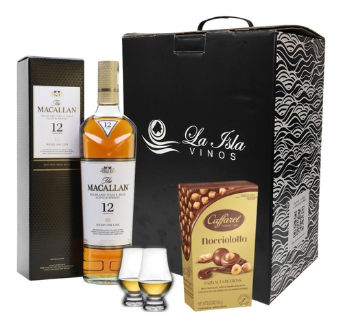 Whisky The Macallan 12 Años Sherry Oak + 2 Copas + Chocolate