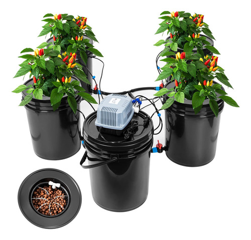 Sistema De Cultivo Hidropónico De 5 Galones Cubo Dwc Y Riego