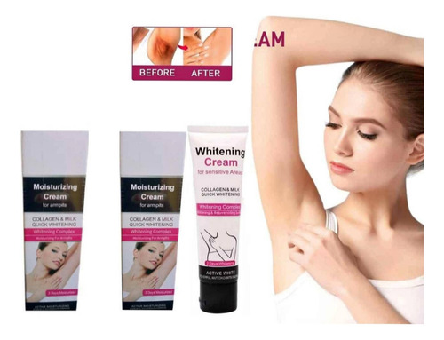 2 Cremas Blanqueadoras De Axilas Con Colágeno & Leche 100ml