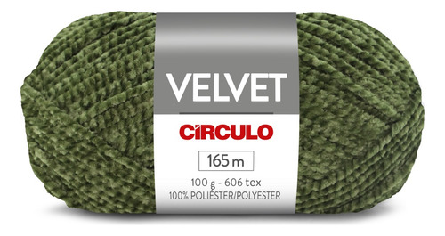 Fio Lã Velvet 100g 165m 100% Poliéster Efeito Aveludado Cor 5442 - Natureza