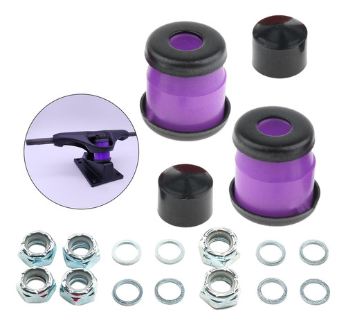Kit De Bujes De Camión De Monopatín Tuercas 11 Mm Violeta