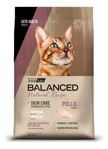 Alimento Vitalcan Balanced Natural Recipe Pollo Gato 3kg