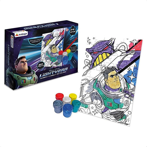 Quebra-cabeça Para Colorir Buzz Lightyear 60 Peças Xalingo