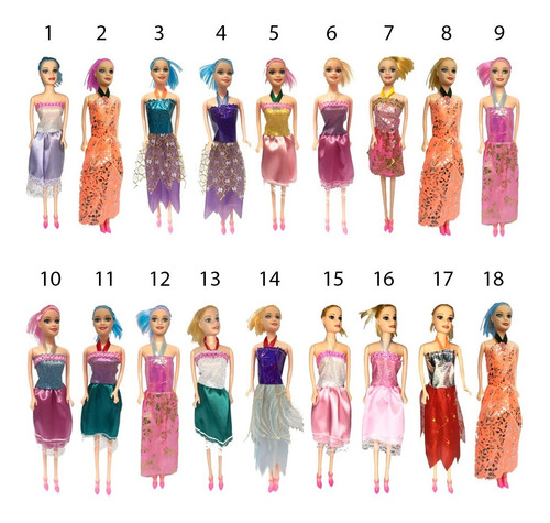 Imagen 6 de 8 de Muñeca Fantasy Doll Fashion Vestidos Y Accesorios