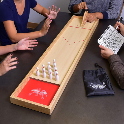 Juego De Bolos Mini Gosports - Mesa De Madera Para Niños Y