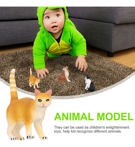 3 Figuras Realistas De Gatitos, Animales Y Gatos, Juguetes D