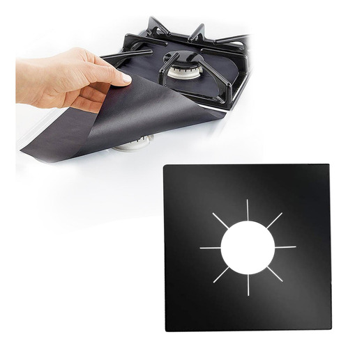 Estufa De Gas Reutilizable Protector De Estufa Negro