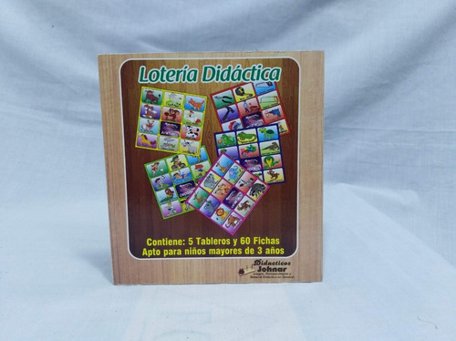 Lotería Didáctica Infantil Bilingüe Madera 5 T 60 F