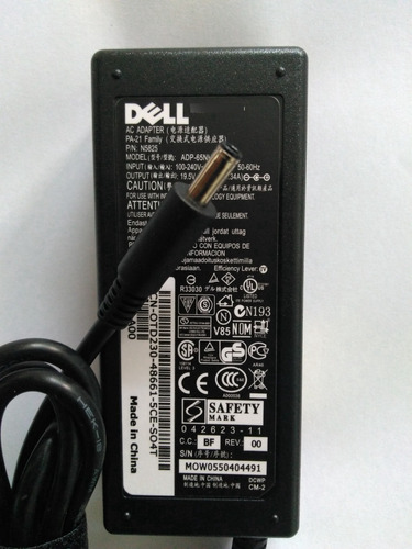 Cargador Para Laptop Dell 19.5v 3.34a 4.5*3.0mm 65w