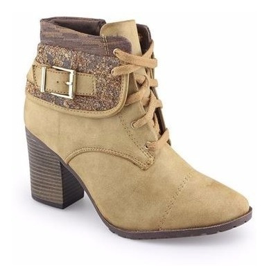 Bota Feminina Ramarim Ankle Boot Caramelo - R$ 109,00 em Mercado Livre