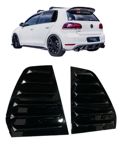Rejillas De Ventana Para Golf Mk6 2008 A 2010 Negro Gloss