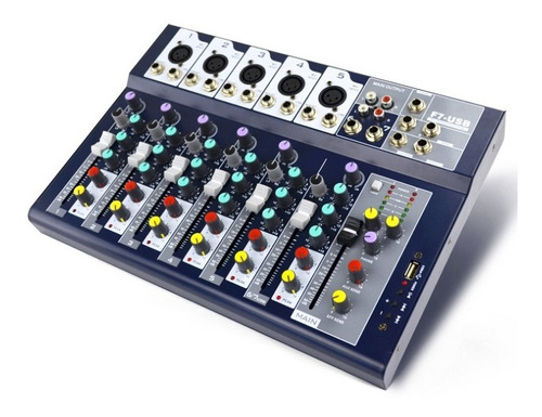 Imagen 4 de 4 de Consola De Audio Berani 7 Canales Usb Mp3 Bluetooth Phantom