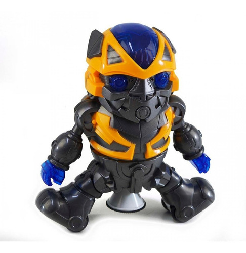 Robo Dançante Transformers Musical Com Luz Dança Rotação 360 Personagem Bumblebee