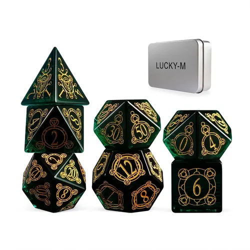Lucky-m Fan Dice Dnd Set, Dados De Cristal Poliédrico D&d Pa
