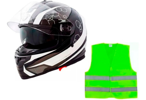 Casco Integral Ff300 Doble Visor Punto Extremo + Chaleco Sti