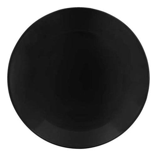 Prato Fundo Para Sopa Em Porcelana Preto Elegance 24cm