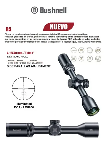 Mira Telescopica Bushnell Trophy R5 4-12x40 Doa Lrh800 Ilum
