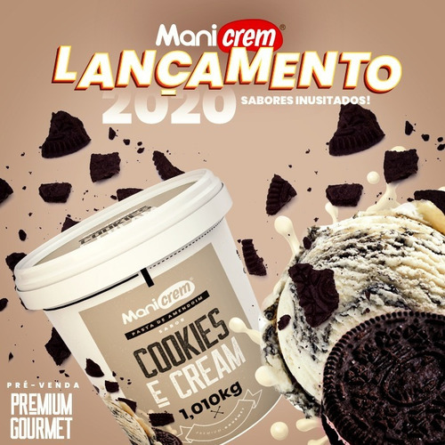 Kit 04x Manicrem Pasta De Amendoim Premium Gourmet 1,010kg