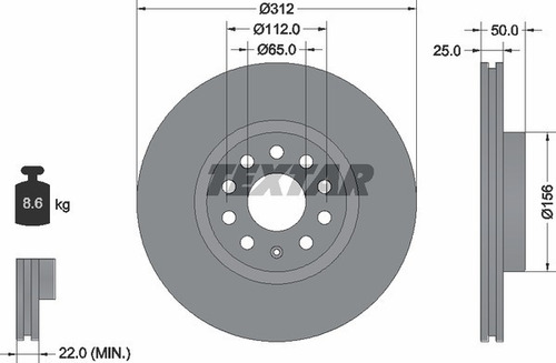 Juego De Discos Delanteros Textar Aleman Vw Scirocco