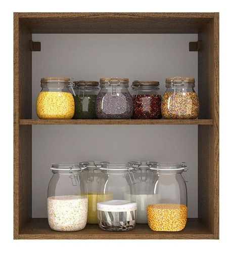 Armário Aéreo Madesa Agata 60 Cm 1 Porta Rustic/branco