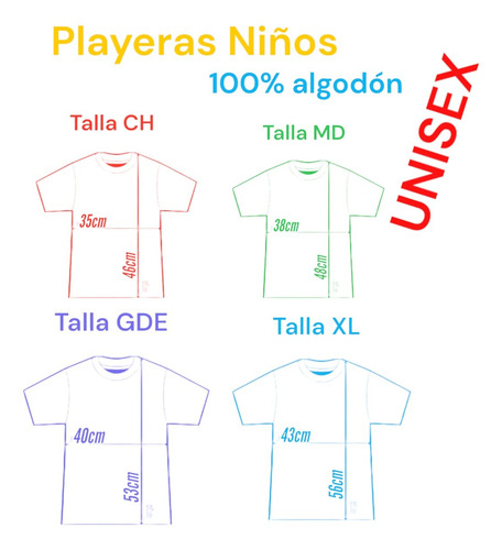Playera Infantil Niño Niña Manga Corta C/redondo 100%algodón
