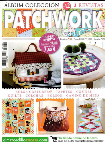 Álbum Encardenado Com 3 Revistas Patchwork En Casa N° 12