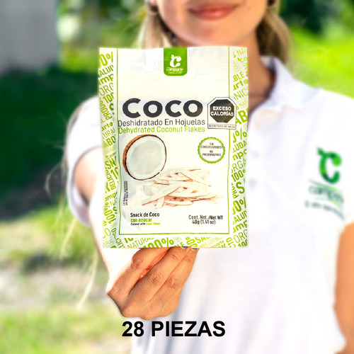 Snack Coco Deshidratado Con Azucar Chips (28 Pzas).