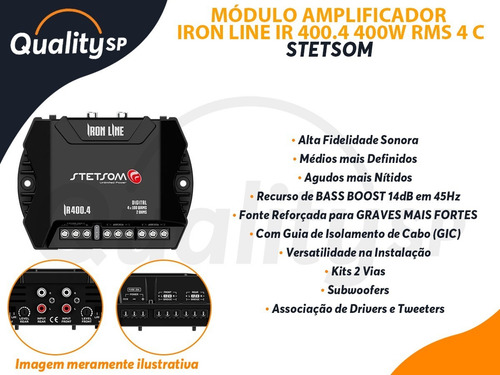 Imagem 6 de 6 de Módulo Amplificador Stetsom Iron Line Ir 400.4 400w Rms 4 C