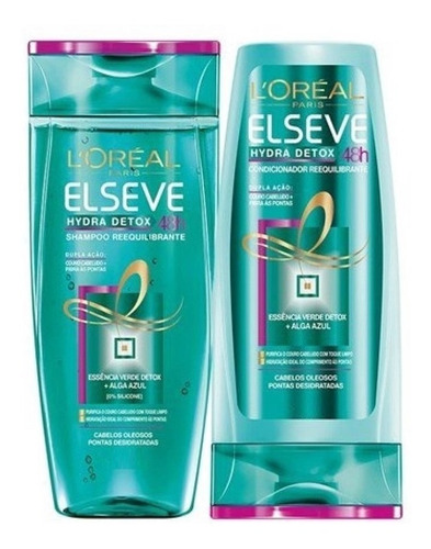 Imagem 3 de 3 de Kit Shampoo 375ml + Condicionador 170ml Hydra Detox Elseve