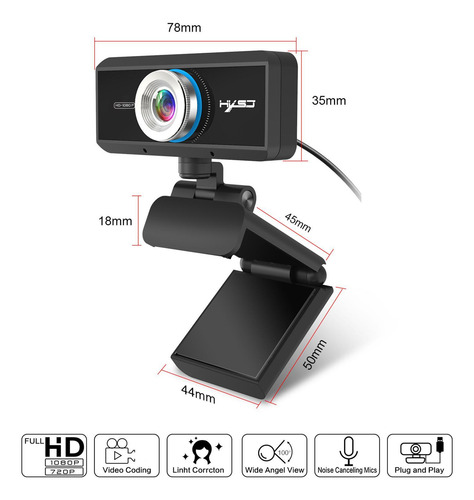 Usb Ordenador Cámara Portátil Cámara Enfoque Manual 1080p