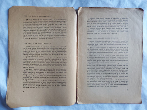 Discurso Del Gral Juan Peron Acto Inaugural Reunion Nac 1949 (Usado)