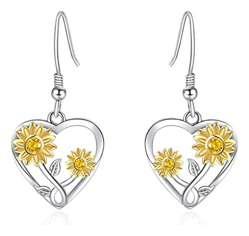 Aretes Colgantes De Girasol Aretes De Anzuelo Para Mujer