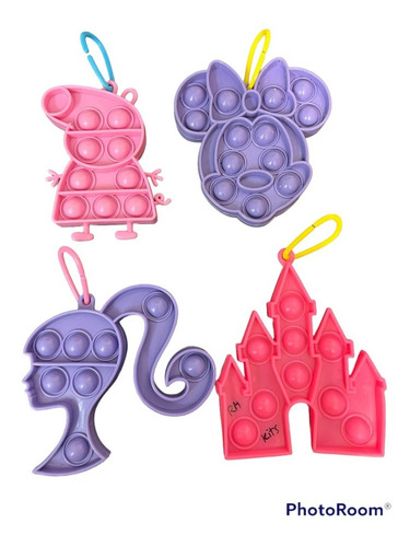 Imagen 4 de 5 de Mini Pop It Pack X30 Silicona Popit Colgante Antiestres