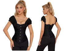 Comprar Corset Negro Corset Blanco Victoriano Corset Con Manga