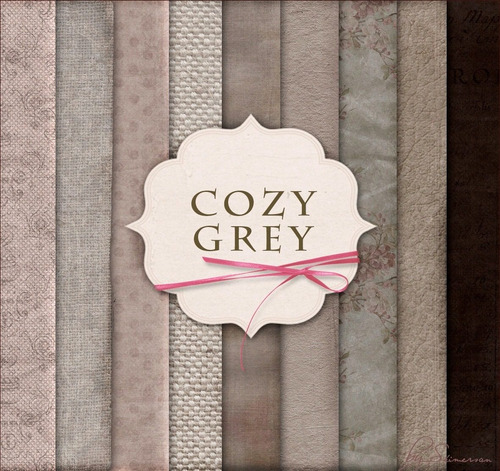 Kit De Papel Digital Shabby Chic Gris Cozy Grey