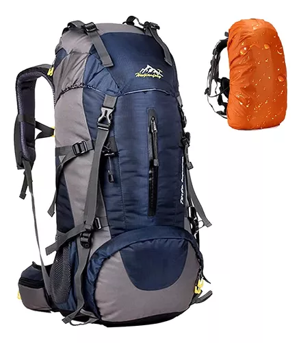 Taeku Mochila de senderismo 50L impermeable transpirable al aire libre con  cubierta de lluvia para escalada, camping, touring, trekking, Azul