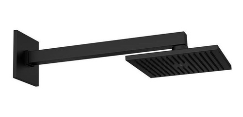 .chuveiro Com Tubo De Parede Quadrado Black Matte