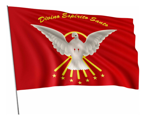 Bandeira Divino Espírito Santo Pentecoste Crisma 100x70cm