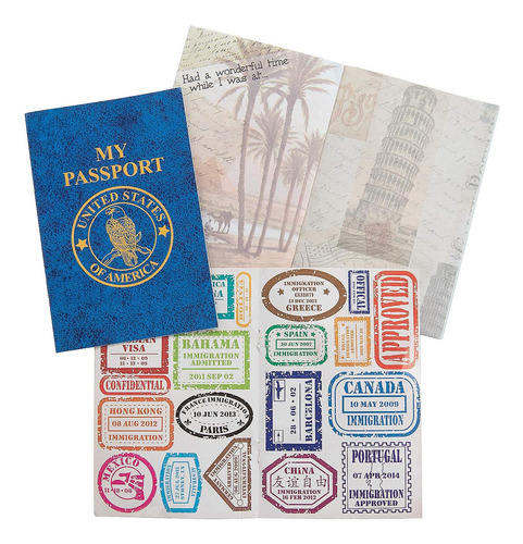 Fun Express - Libro De Pegatinas Para Pasaporte Para Niños (