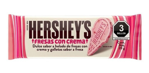 Chocolate Hershey's Fresas Con Crema 10pz. 20g C/u