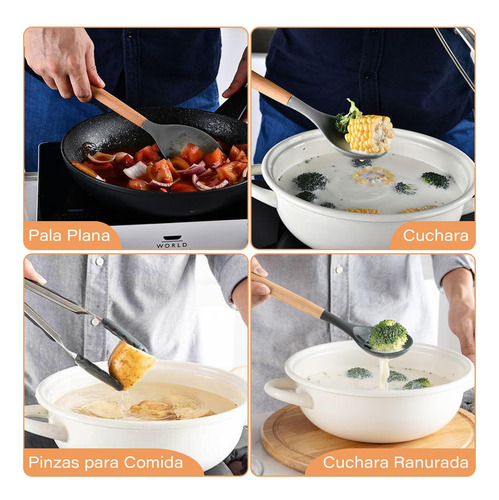 14 Pcs Juego De Utensilios De Cocina De Siliconajuego De