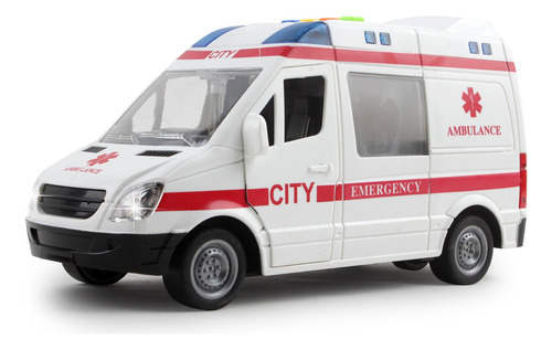 Vokodo Ambulance Rescue Truck Fricción Con Luces Y Sonidos P