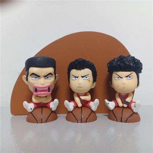 Figuras Slam Dunk Set X5 Anime Muñecos Shohoku Rojo Sentado