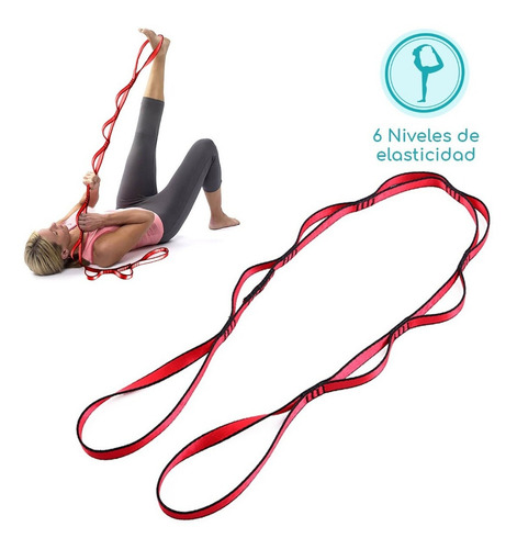 Banda De Estiramiento Yoga Y Pilates Mejora Tus Ejercicios Color Rojo