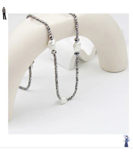 Xcollar Largo De Perlas Con Cuentas De Cristal Para Mujer