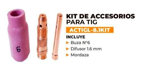 Kit De Accesorios Soldadora Tig Lusqtoff Difusor 1.6mm 