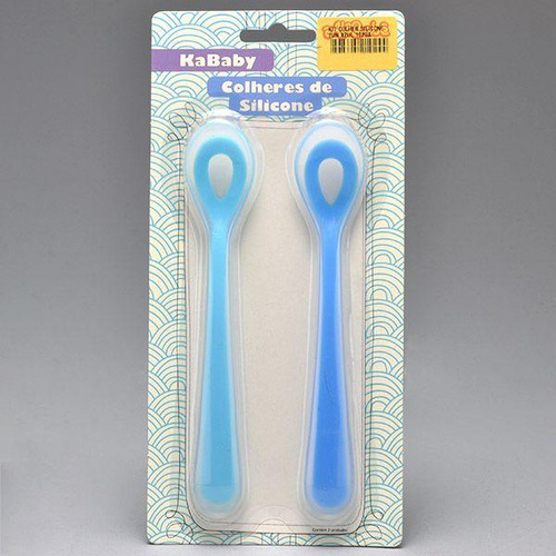Kit Colher De Silicone Com 2 Unidades - 1020 Azul Azul